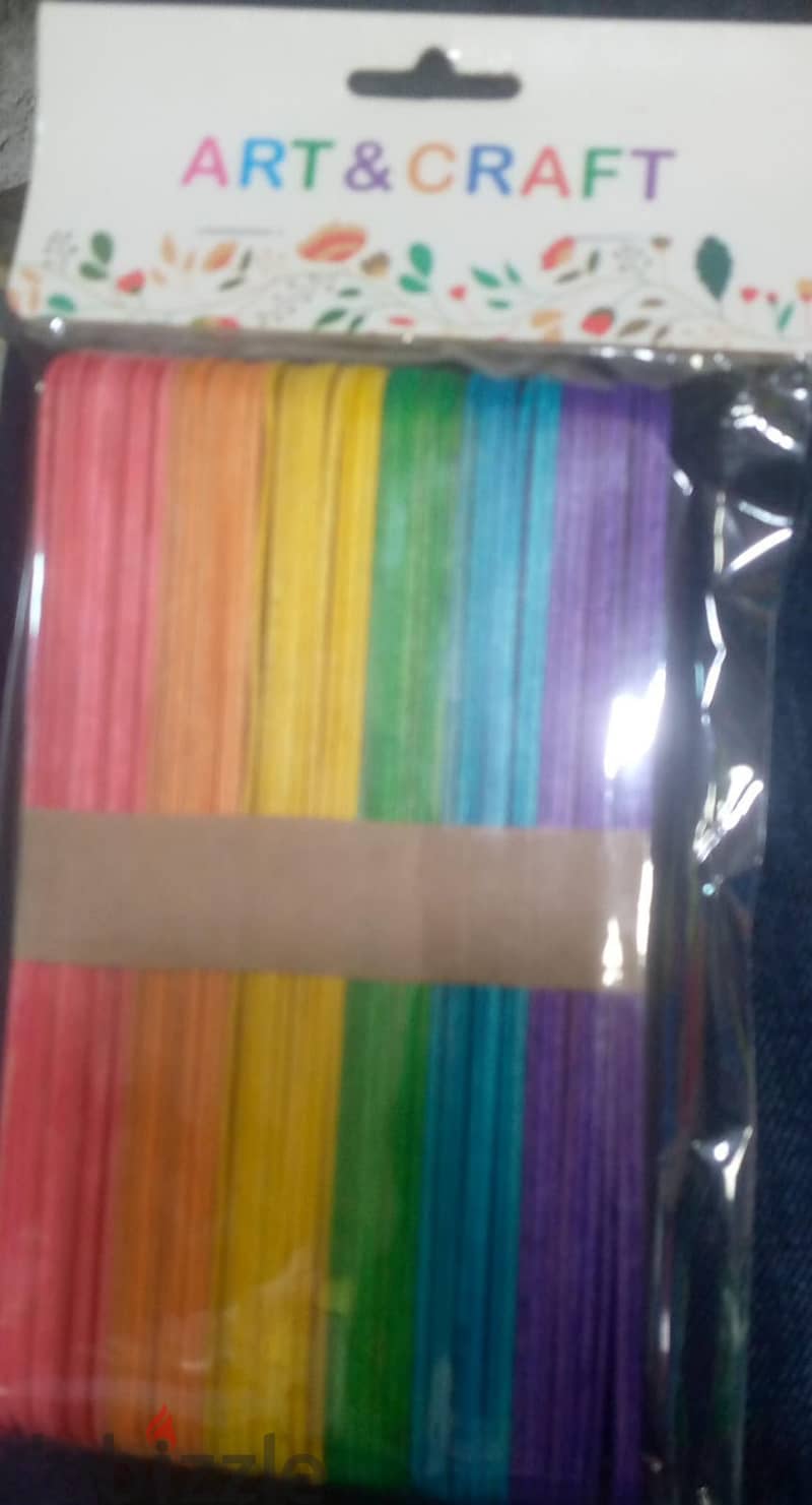 ART & CRAFT - COLORED WOOD STICKS BIG 0