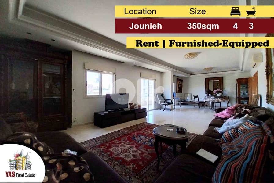Jounieh 350m2 | 120m2 Terrace | Rent | Furnished-Equipped | IV MY | 0
