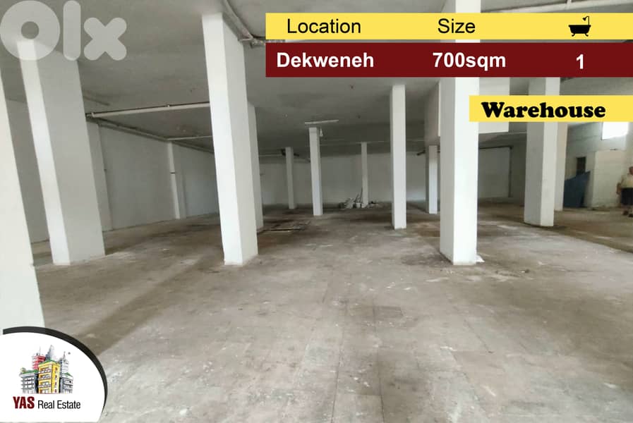 Dekweneh/Sabtieh 700m2 | Warehouse/Residential | Open Space | AA 0