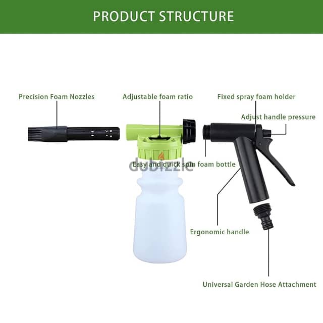 Car Wash Cannon, Water Washing Gun with Foam Can for Car & Garden 8