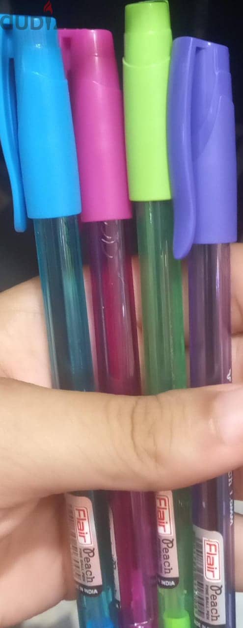 FLAIR PEACH FINE BALL PEN LOW VISCOSITY INK 1.0MM 0