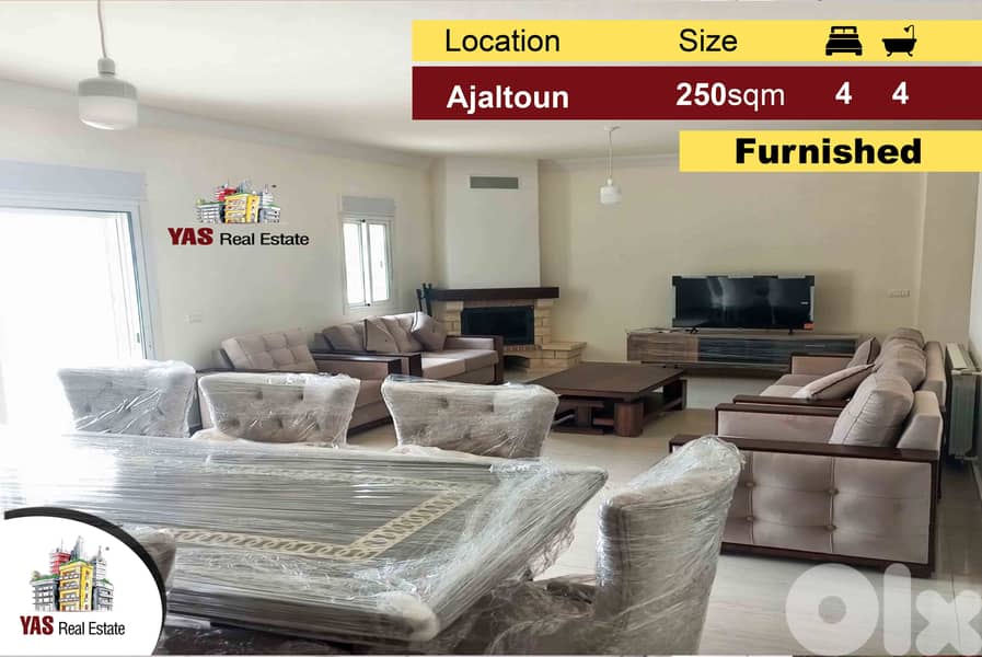 Ajaltoun 250m2 | 80m2 Terrace | Brand New | Furnished | DA | 0