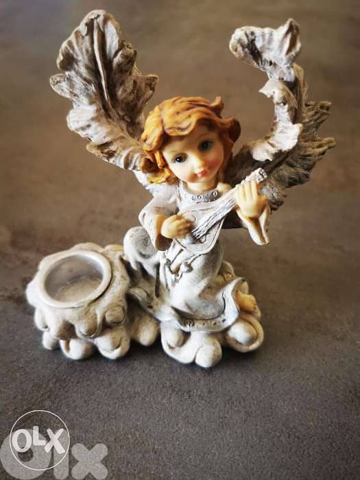 resin angel statue candle holder 0