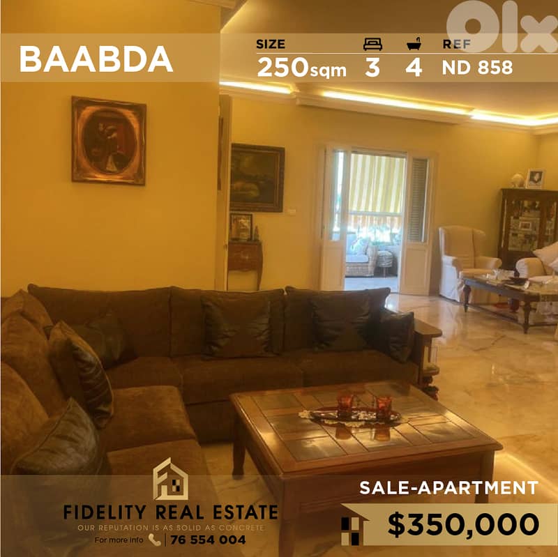 Apartment for sale in Baabda ND858 0