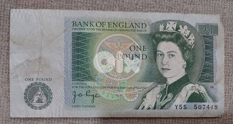 Isaac Newton Memorial English One Pound Banknote of United Kingdom 1