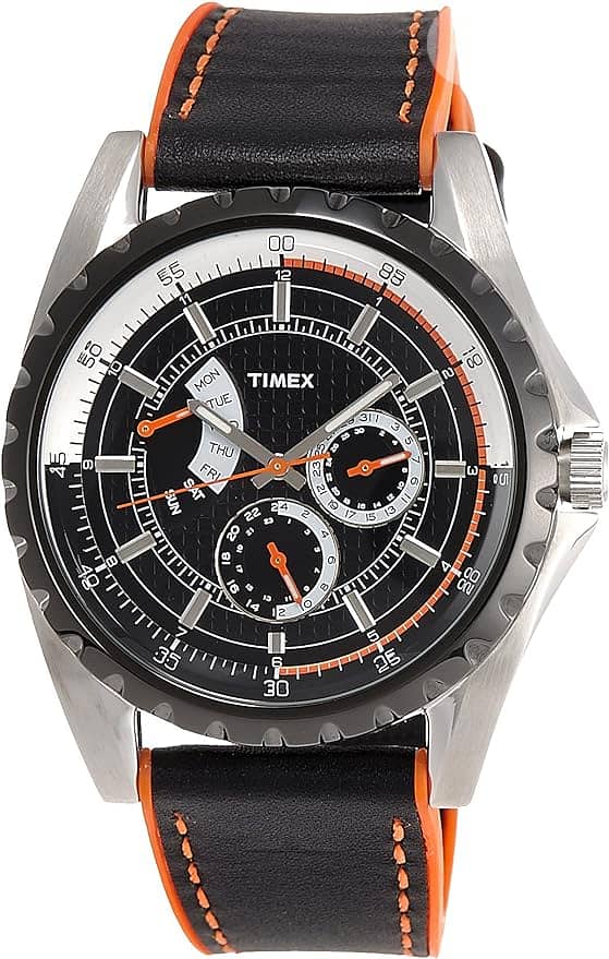 Timex Classic Mens Retrograde Black Leather Strap Watch $110 0