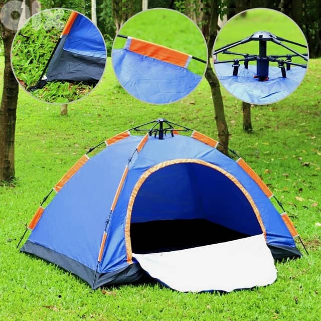 Outdoor Camping Tent, 200 x 200 cm Waterproof Hiking Tent + Carry Bag 2