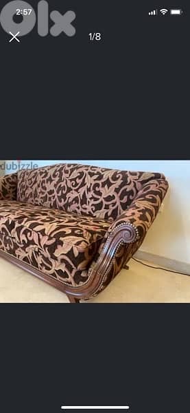 sofa wood and velvet 0