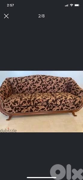 sofa wood and velvet 1