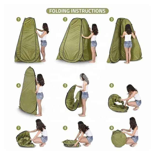 Pop-Up Shower Tent, Privacy Changing Room for Beach, Camping Toilet 14