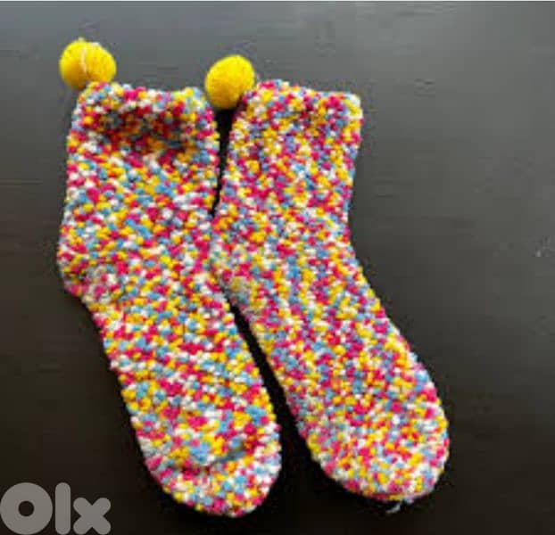 cute women's wool warm pompom socks 2