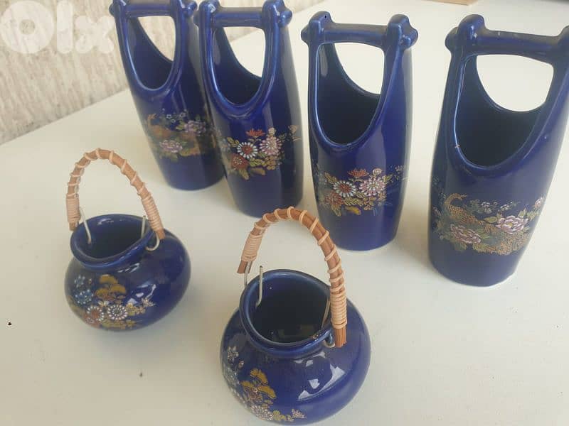 blue porcelaine cobalt, 6 wonderful pieces, fine cobalt,very beautiful 1