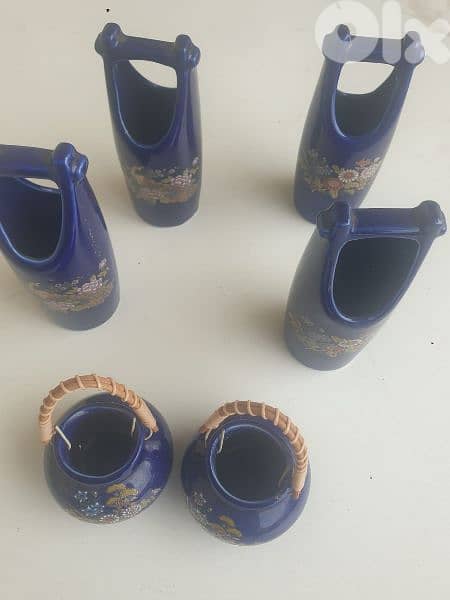 blue porcelaine cobalt, 6 wonderful pieces, fine cobalt,very beautiful 3