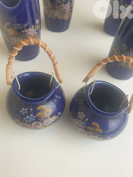 blue porcelaine cobalt, 6 wonderful pieces, fine cobalt,very beautiful 4