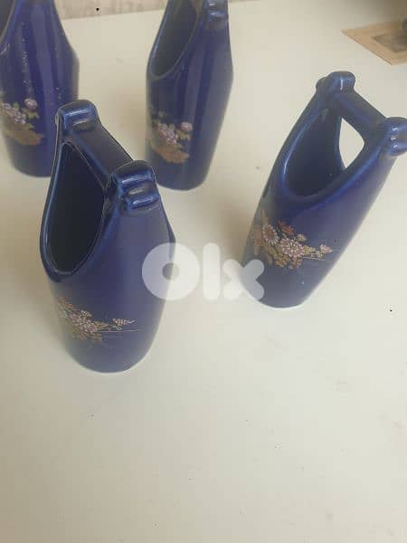 blue porcelaine cobalt, 6 wonderful pieces, fine cobalt,very beautiful 6