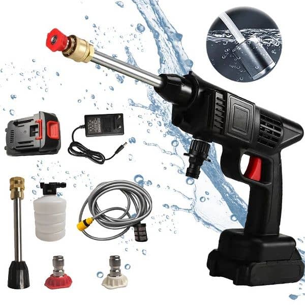 rechargeable high pressure water cleaner 2 batteries فرد غسيل  بطرتين 0