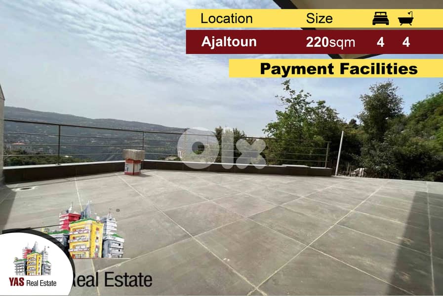 Ajaltoun 220m2 | 120m2 Garden | New | Payment Facilities | 0