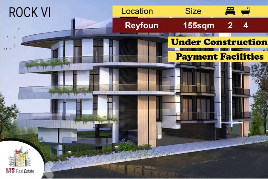 Reyfoun 155m2 |55m2 terrace|Under Construction|Payment Facilities |DA 0