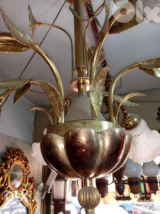 ثرية نحاس 6 لمبات قديم 0