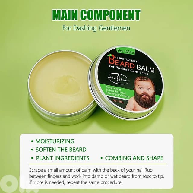 Aichun Beauty Beard Care Kit, 3-in-1 Shampoo, Growth Oil & Balm 4