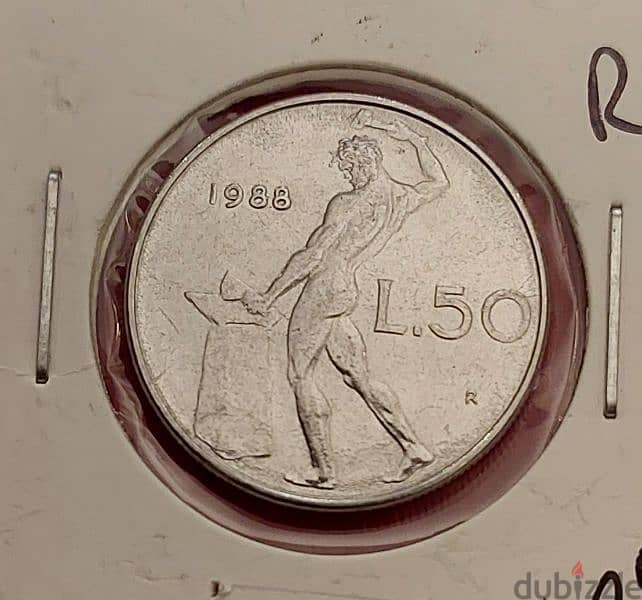 1988 Italy 50 Lire KM# 95.1 2