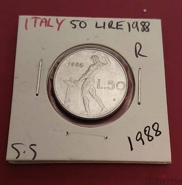 1988 Italy 50 Lire KM# 95.1 0