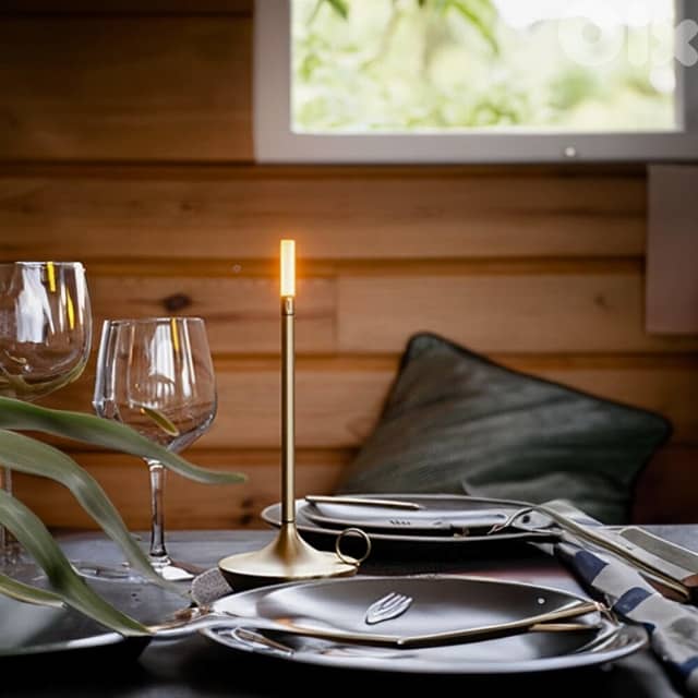 Candle Table Lamp, Modern Iron USB Desk Lamp, Cozy Glow 5