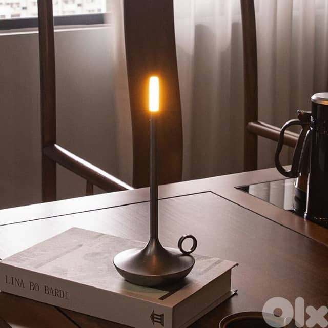 Candle Table Lamp, Modern Iron USB Desk Lamp, Cozy Glow 6