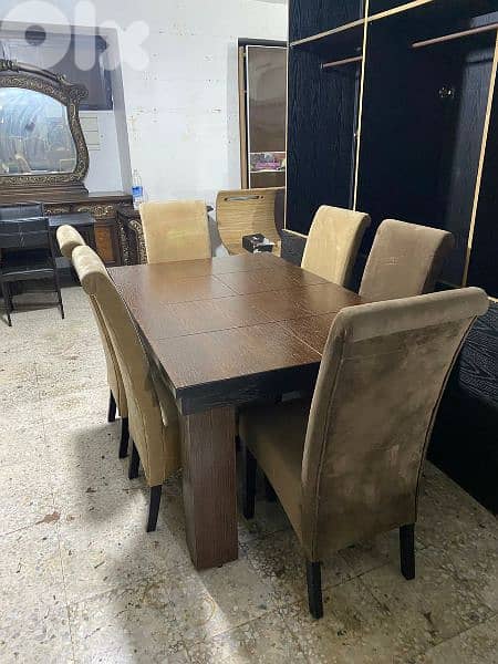 طاولة سفرة 6 كراسي نظيفة كتير 0