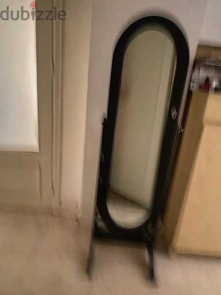 standing mirror with cabinet for accessories 0