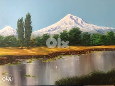 beautiful hand painting of mountain Ararat