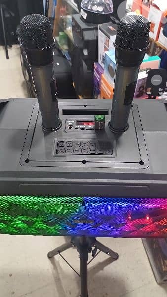 speaker 2x6 inch with 2 mic wireless 1