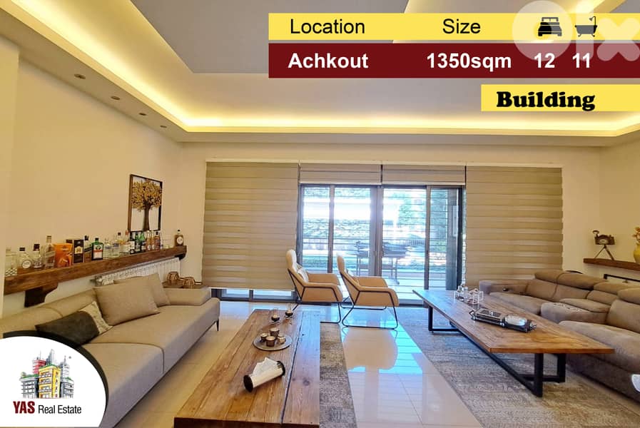 Achkout 1350m2 | 1000m2 Land | Three separated apartment |Roof | DA | 0
