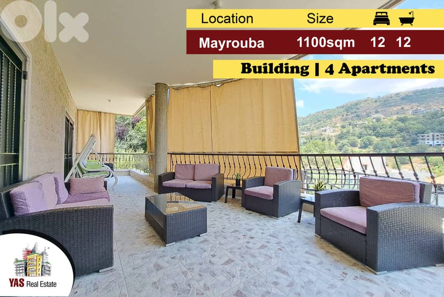 Mayrouba 1100m2 | 1400m2 Terrace/Garden | Mountain View | PA | 0