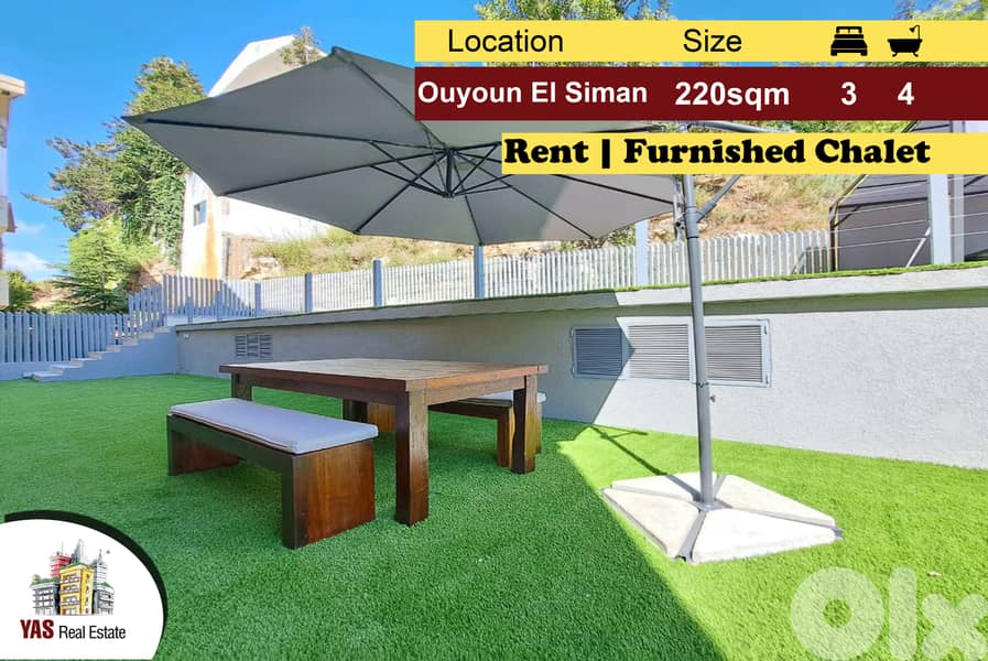 Ouyoun El Siman/Plateaul 220m2 | 200m2 Terrace | Furnished | DA 0