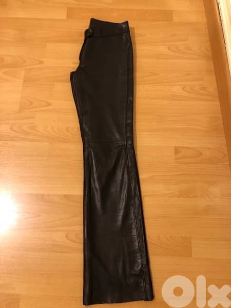 Trousers black  leather, size 36, low waist 3