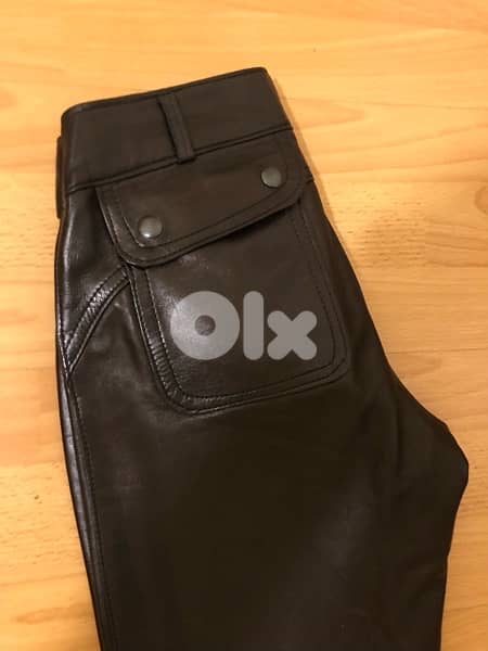 Trousers black  leather, size 36, low waist 4