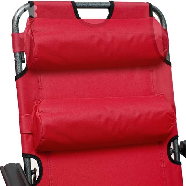 Reclining Chair - Foldable Beach Lounger, Padded, Steel Frame 4