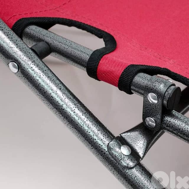 Reclining Chair - Foldable Beach Lounger, Padded, Steel Frame 8