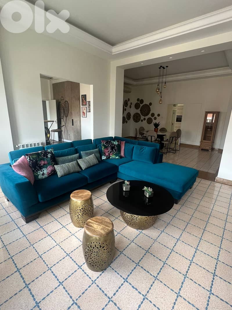 FURNISHED IN GEMMAYZEH + TERRACE , SEA VIEW (200SQ) 2 BEDS , (ACR-684) 0