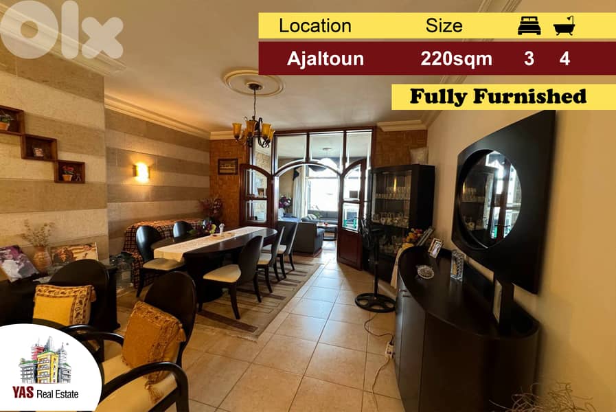 Ajaltoun 220m2 | 80m2 Terrace | Furnished | Excellent Condition | MY 0
