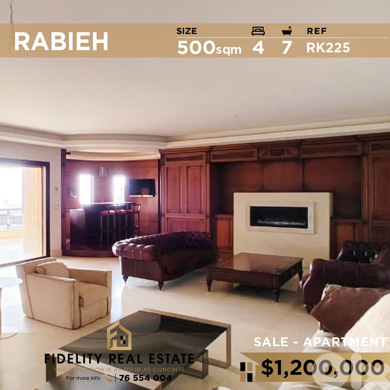 Apartment for sale in Rabieh RK225 0
