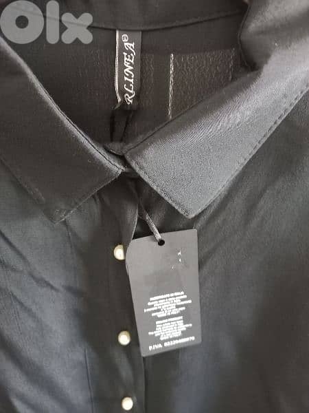 A Black Pearl Buttons Long Sleeves Shirt 2