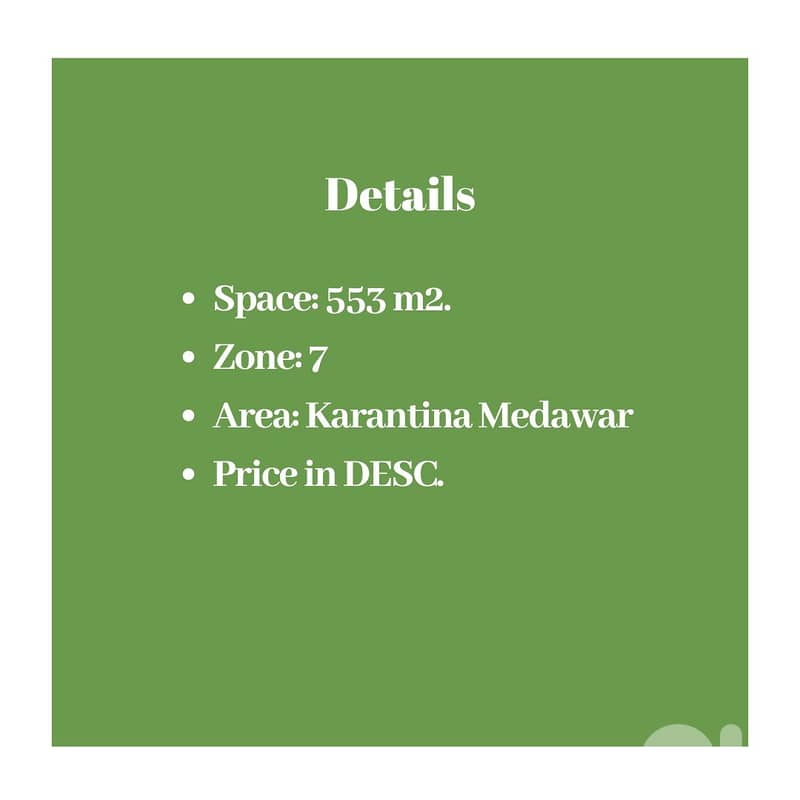 Prime Location Land for sale in Karantina 1