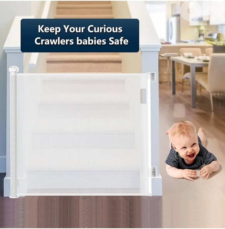 Retractable Baby Gates 150W x 85.6H centimetres /4$ delivery. 3