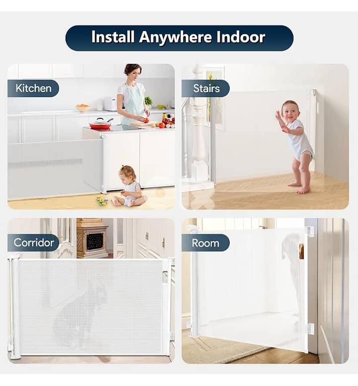 Retractable Baby Gates 150W x 85.6H centimetres /4$ delivery. 7