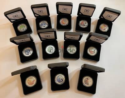 Silver Horoscopes Coins (Issued in 2013 by the central bank of Lebanon