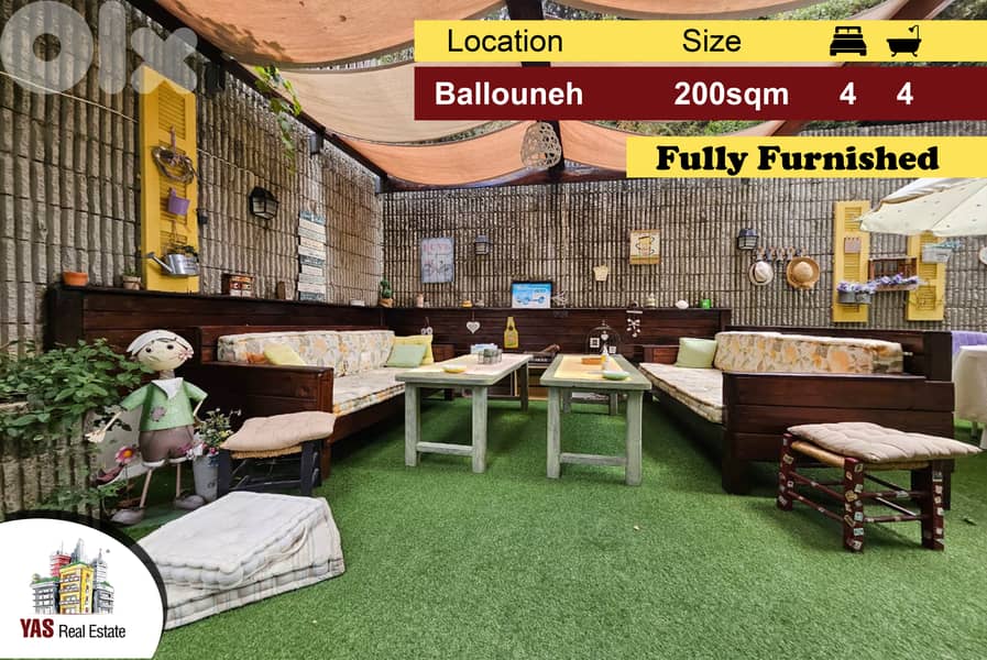 Ballouneh 200m2 | 120m2 Terrace | Super Luxurious | Catch | Unique |TO 0