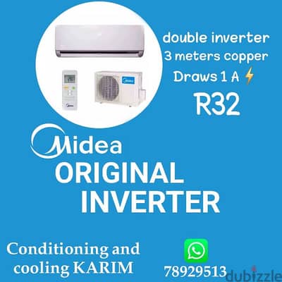 air conditioner midea inverter  Double inverter  3 meter copper