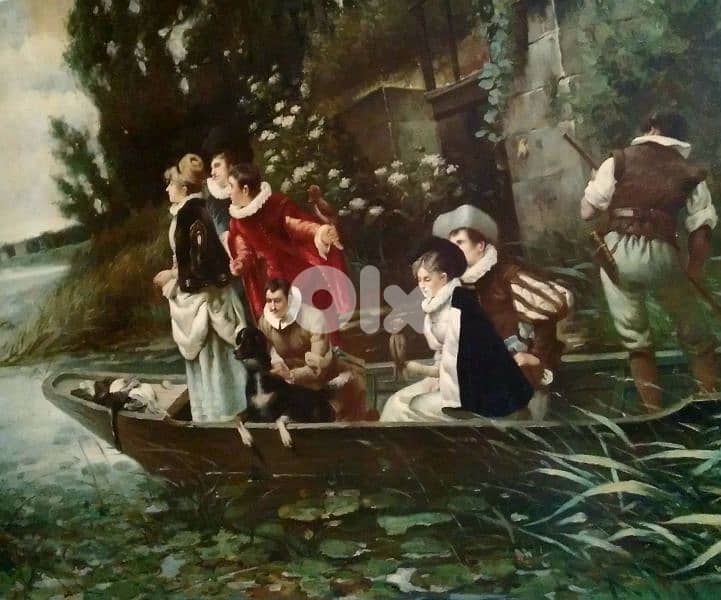 Old English Oil Painting on canvas 0
